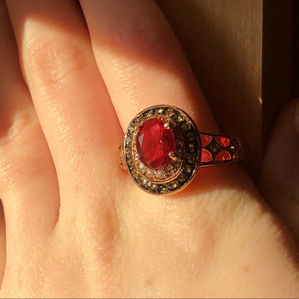 Ruby Engagement Ring With Diamonds - image 2